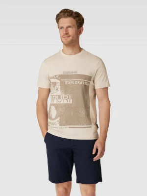 T-shirt z nadrukiem z napisem i logo model ‘MANTA’ Napapijri
