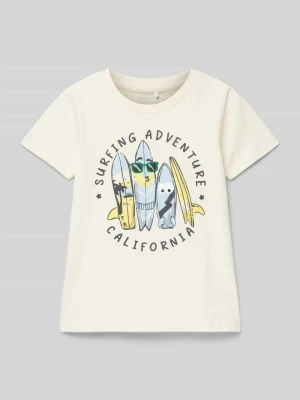 T-shirt z nadrukiem z napisem i motywem name it