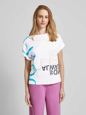 T-shirt z nadrukiem z napisem i nadrukiem na całej powierzchni comma Casual Identity