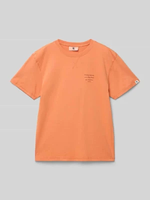 T-shirt z nadrukiem z napisem i okrągłym dekoltem Garcia