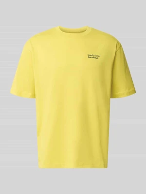 T-shirt z nadrukiem z napisem MCNEAL Musztardowy