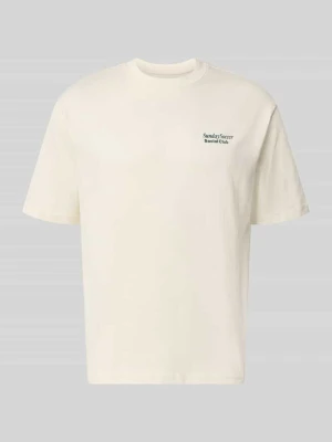 T-shirt z nadrukiem z napisem MCNEAL Piaskowy