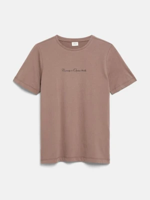 T-shirt z nadrukiem z przodu s.Oliver brązowy