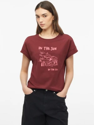 T-shirt z nadrukiem z przodu s.Oliver czerwony