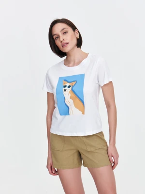 T-shirt z nadrukiem z psem