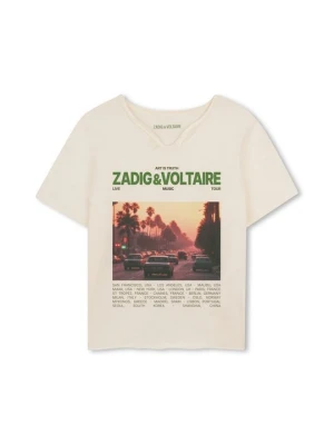 T-shirt z nadrukiem Zadig&Voltaire mleczny