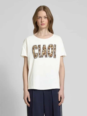 T-shirt z nadrukiem ze sloganem Oui