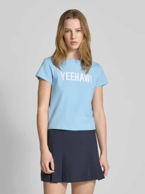 T-shirt z nadrukiem ze sloganem REVIEW