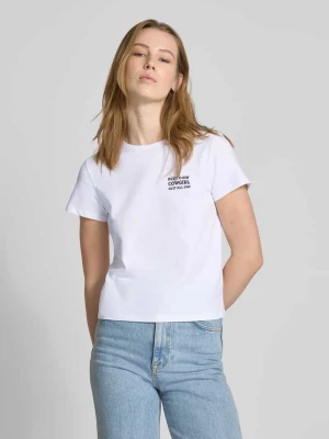 T-shirt z nadrukiem ze sloganem REVIEW