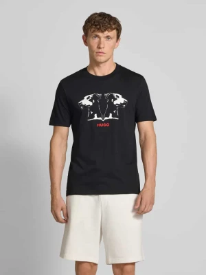 Zdjęcie produktu T-shirt z nadrukowanym motywem i logo model ‘Dobero’ HUGO