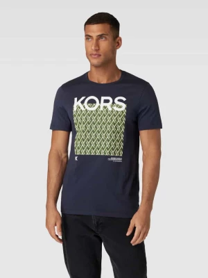 T-shirt z nadrukowanym motywem i logo model ‘LATTICE KORS’ Michael Kors