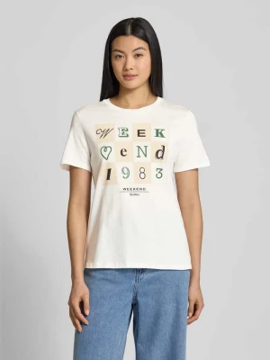 Zdjęcie produktu T-shirt z nadrukowanym motywem i logo model ‘TEIERA’ Weekend Max Mara