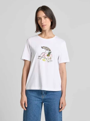 T-shirt z nadrukowanym motywem Marc Cain