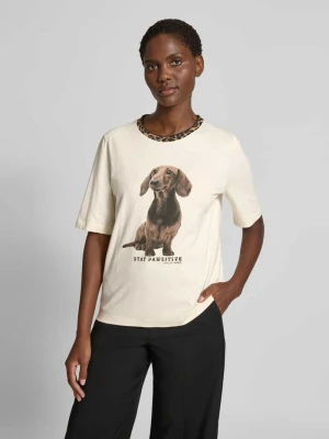 T-shirt z nadrukowanym motywem Marc Cain