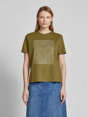 T-shirt z nadrukowanym motywem model ‘SYBIL’ Vila Oliwkowy