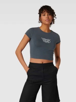 Zdjęcie produktu T-shirt z nadrukowanym motywem REVIEW