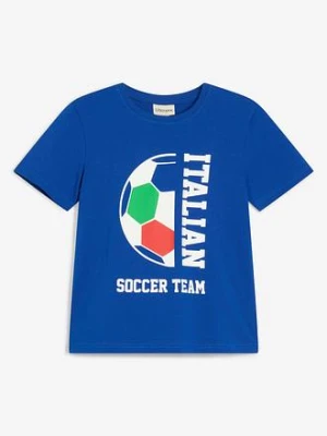 T-shirt z napisem Italian Soccer Team z czystej bawełny organicznej bonprix