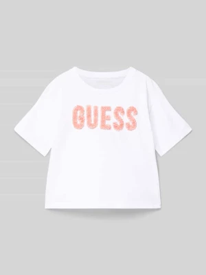 T-shirt z napisem z logo Guess