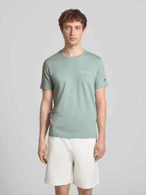 T-shirt z naszywanymi detalami z logo i okrągłym dekoltem Champion