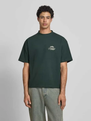 T-shirt z naszywanymi detalami z logo i okrągłym dekoltem PROHIBITED