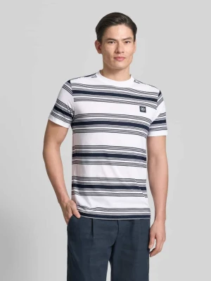 t-shirt z naszywką z logo i okrągłym dekoltem Lerros