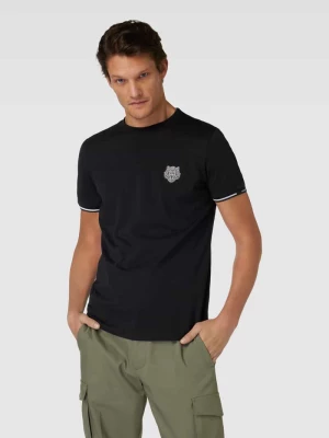 T-shirt z naszywką z motywem i paskami w kontrastowym kolorze Antony Morato