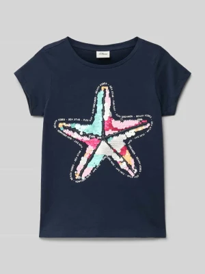 T-shirt z o kroju regular fit z interaktywnym wzorem s.Oliver RED LABEL