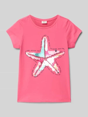 T-shirt z o kroju regular fit z interaktywnym wzorem s.Oliver RED LABEL