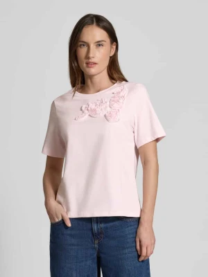 T-shirt z o kroju regular fit z kwiatowym obszyciem Christian Berg Woman Selection
