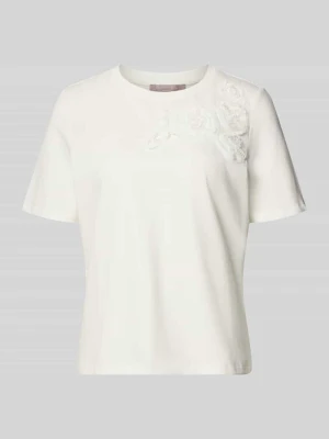 T-shirt z o kroju regular fit z kwiatowym obszyciem Christian Berg Woman Selection