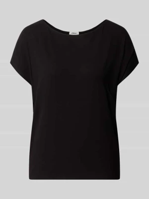 T-shirt z obniżoną linią ramion s.Oliver Czarny