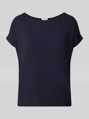 T-shirt z obniżoną linią ramion s.Oliver Granatowy