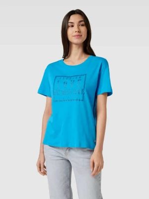 T-shirt z obszyciem kamieniami stras model ‘Ciara O-SS Glam Tee’ MOS MOSH