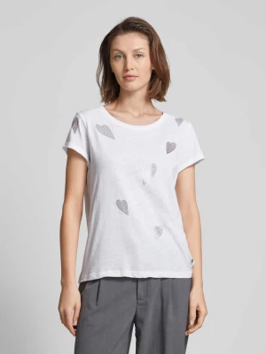 T-shirt z obszyciem kamieniami stras model ‘LAURA’ MOS MOSH