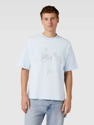 T-shirt z obszyciem kamieniami stras z logo model ‘Stargaze Rhinestone’ Low Lights Studios