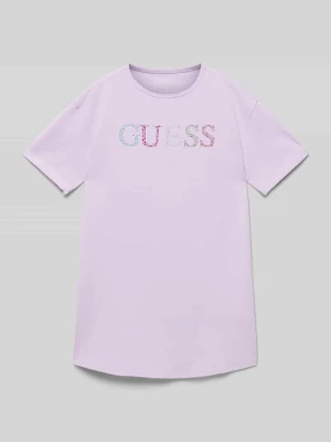 T-shirt z obszyciem z kamieni stras Guess
