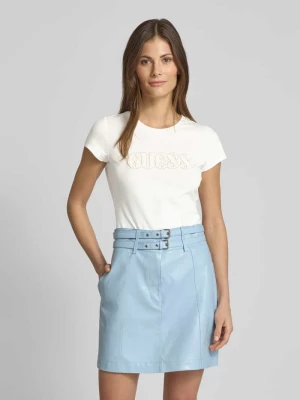T-shirt z obszyciem z kamieni stras Guess
