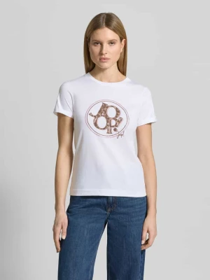 T-shirt z obszyciem z kamieni stras JOOP! Biały