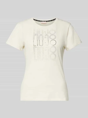 T-shirt z obszyciem z kamieni stras LIU JO SPORT