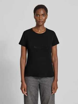 T-shirt z obszyciem z kamieni stras LIU JO SPORT