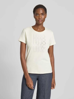 T-shirt z obszyciem z kamieni stras LIU JO SPORT