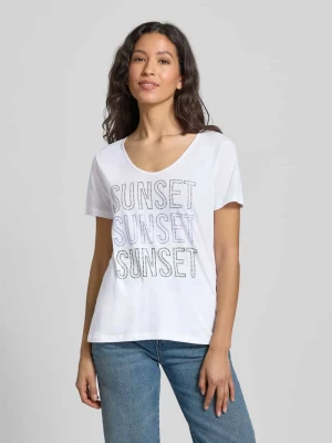 T-shirt z obszyciem z kamieni stras milano italy