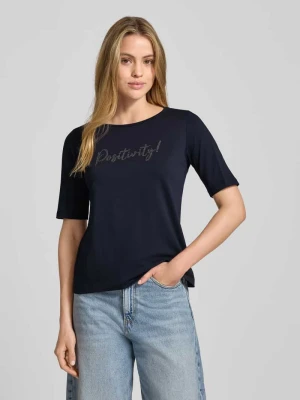 T-shirt z obszyciem z kamieni stras MORE & MORE