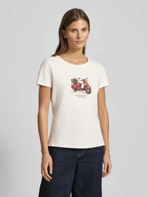 T-shirt z obszyciem z kamieni stras Zero