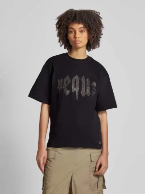 T-shirt z obszyciem z ozdobnych kamieni model ‘Rhinestone’ PEQUS