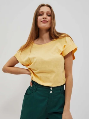 T-shirt z odkrytymi plecami waniliowy Moodo