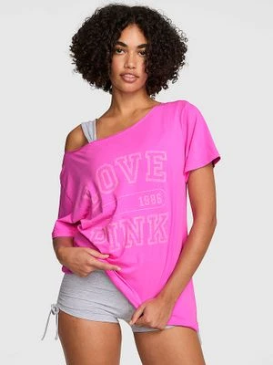 T-shirt z odkrytymi ramionami Campus Cotton PINK Victoria's Secret