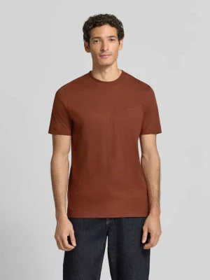 T-shirt z okrągłym dekoltem Boss Średniobrązowy melanż
