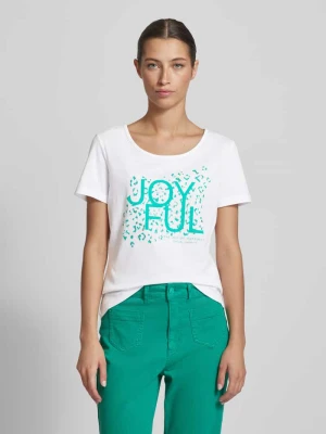 T-shirt z okrągłym dekoltem comma Biały