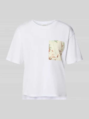 t-shirt z okrągłym dekoltem i brustaszą FYNCH-HATTON Złamany biały